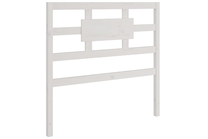 Sängynpääty valkoinen 95,5x4x100 cm täysi mänty - Valkoinen - Sängynpääty