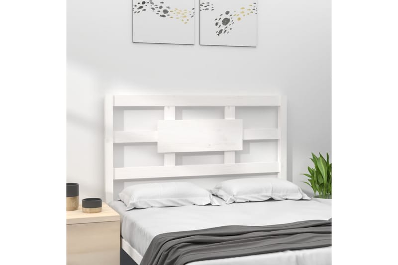Sängynpääty valkoinen 95,5x4x100 cm täysi mänty - Valkoinen - Huonekalut - Sänky - Sängyn lisävarusteet & sängynpäädyt - Sängynpääty