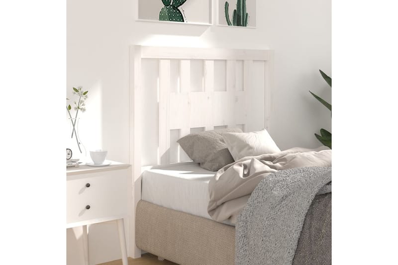 Sängynpääty valkoinen 96x4x100 cm täysi mänty - Valkoinen - Huonekalut - Sänky - Sängyn lisävarusteet & sängynpäädyt - Sängynpääty