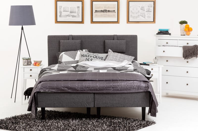 Sängynpääty Ystad 160 cm - Harmaa - Huonekalut - Sänky - Sängyn lisävarusteet & sängynpäädyt - Sängynpääty
