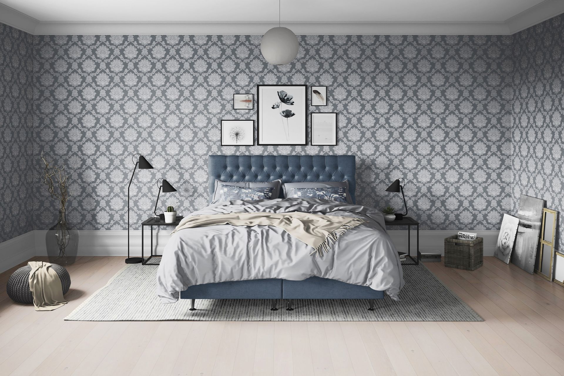 Sängynpääty Paraiso 105 cm Napit - Tummansininen - Huonekalut - Sänky - Sängyn lisävarusteet & sängynpäädyt - Sängynpääty