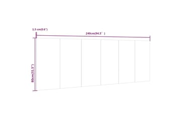 Seinäkiinnitettävä Sängynpääty harm. 200x1,5x80 cm tekninen - Harmaa - Huonekalut - Sänky - Sängyn lisävarusteet & sängynpäädyt - Sängynpääty