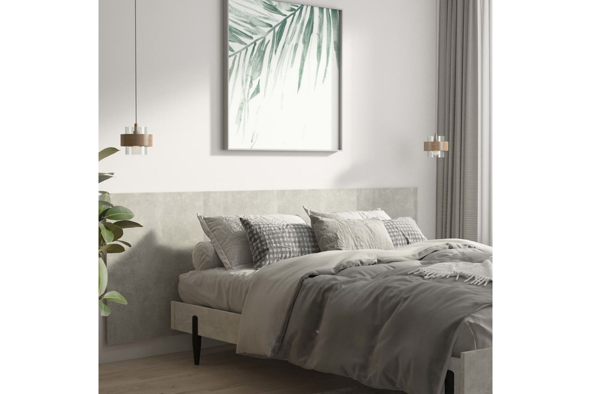 Seinäkiinnitettävä Sängynpääty harm. 200x1,5x80 cm tekninen - Harmaa - Huonekalut - Sänky - Sängyn lisävarusteet & sängynpäädyt - Sängynpääty