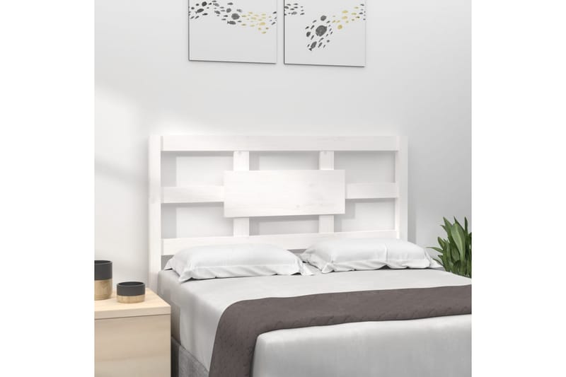 Sängynpääty valkoinen 105,5x4x100 cm täysi mänty - Valkoinen - Huonekalut - Sänky - Sängyn lisävarusteet & sängynpäädyt - Sängynpääty