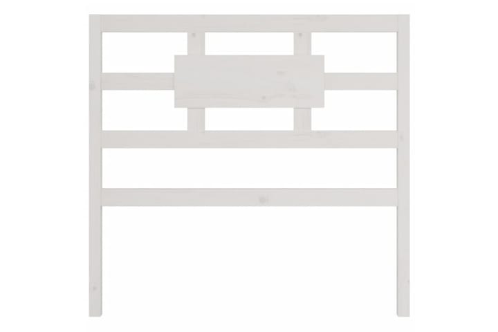 Sängynpääty valkoinen 105,5x4x100 cm täysi mänty - Valkoinen - Sängynpääty