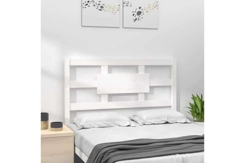 Sängynpääty valkoinen 105,5x4x100 cm täysi mänty - Valkoinen - Huonekalut - Sänky - Sängyn lisävarusteet & sängynpäädyt - Sängynpääty