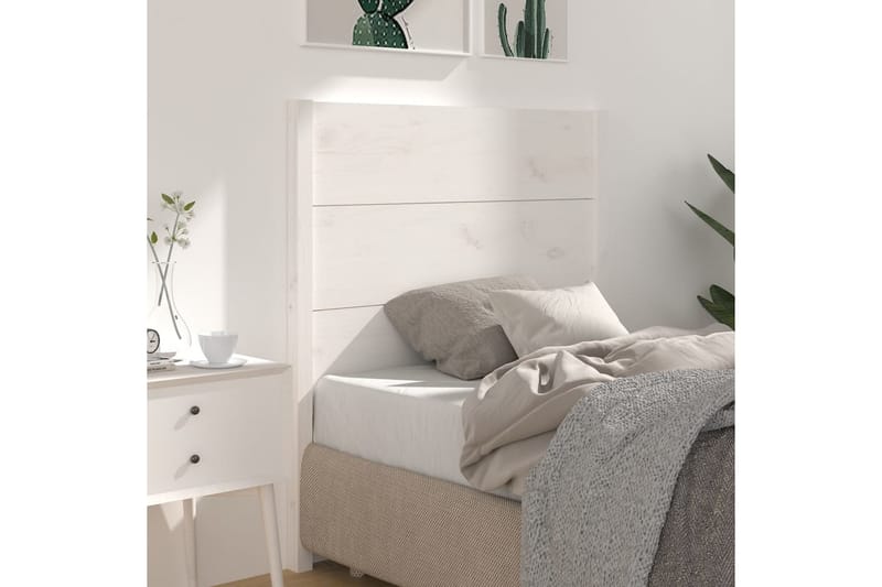 Sängynpääty valkoinen 106x4x100 cm täysi mänty - Valkoinen - Huonekalut - Sänky - Sängyn lisävarusteet & sängynpäädyt - Sängynpääty