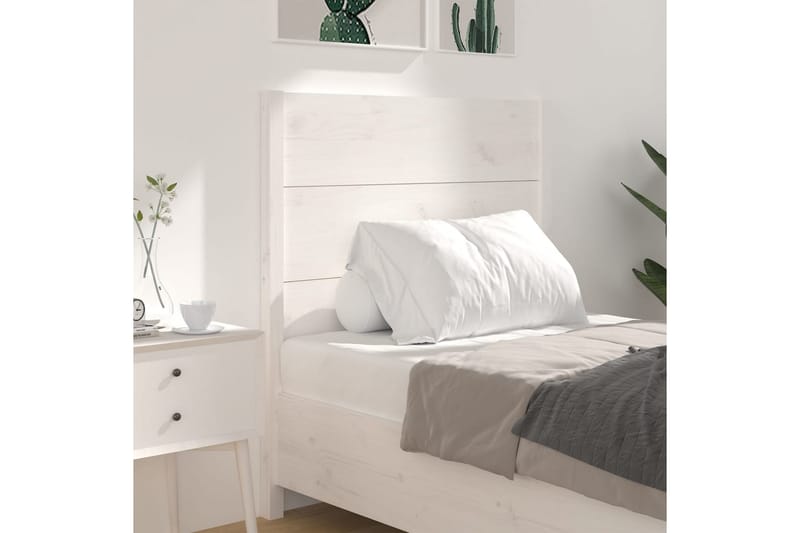 Sängynpääty valkoinen 106x4x100 cm täysi mänty - Valkoinen - Huonekalut - Sänky - Sängyn lisävarusteet & sängynpäädyt - Sängynpääty