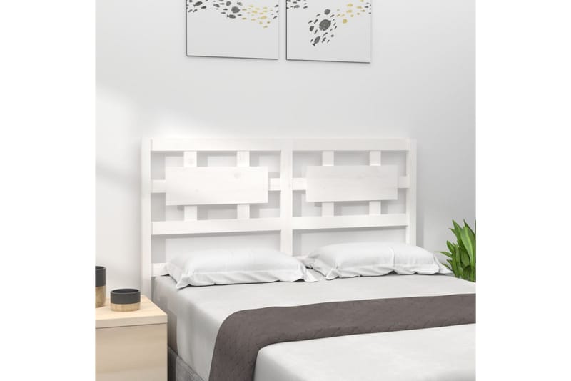 Sängynpääty valkoinen 140,5x4x100 cm täysi mänty - Valkoinen - Huonekalut - Sänky - Sängyn lisävarusteet & sängynpäädyt - Sängynpääty