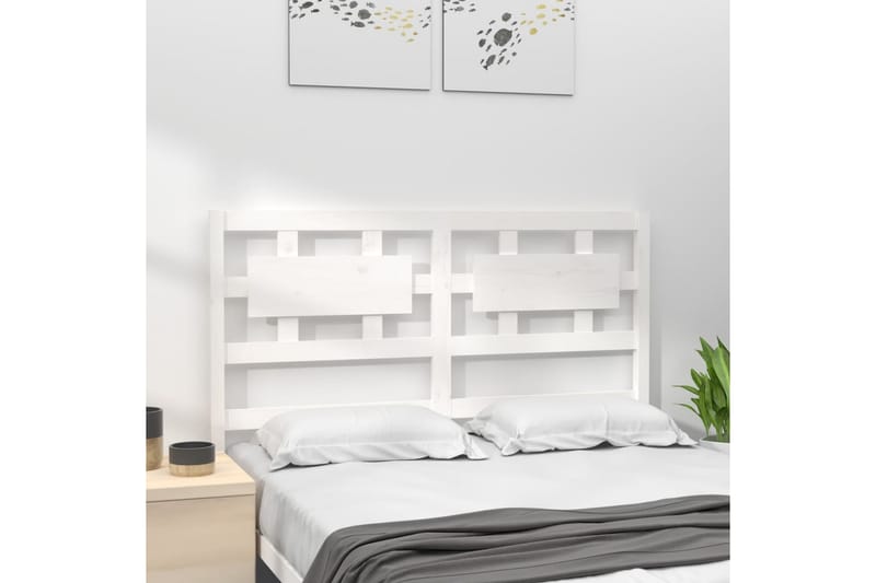Sängynpääty valkoinen 140,5x4x100 cm täysi mänty - Valkoinen - Huonekalut - Sänky - Sängyn lisävarusteet & sängynpäädyt - Sängynpääty