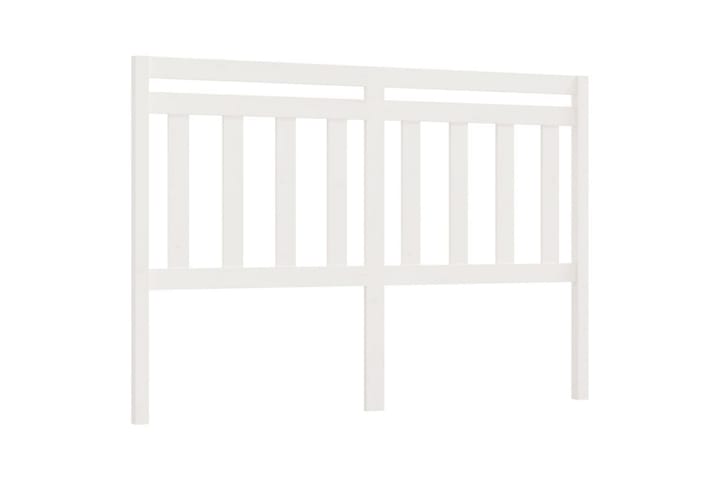 Sängynpääty valkoinen 140x4x100 cm täysi mänty - Valkoinen - Sängynpääty