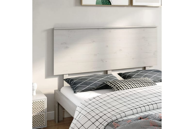 Sängynpääty valkoinen 154x6x82,5 cm täysi mänty - Valkoinen - Huonekalut - Sänky - Sängyn lisävarusteet & sängynpäädyt - Sängynpääty