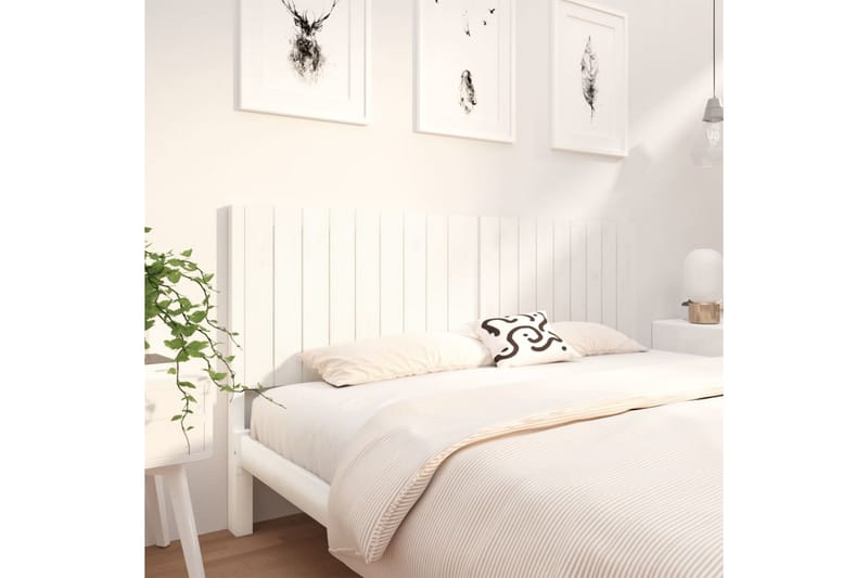 Sängynpääty valkoinen 185,5x4x100 cm täysi mänty - Valkoinen - Huonekalut - Sänky - Sängyn lisävarusteet & sängynpäädyt - Sängynpääty