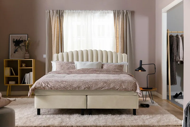 Sängynpääty Zehner 160 cm - Beige/Sametti - Huonekalut - Sänky - Sängyn lisävarusteet & sängynpäädyt - Sängynpääty
