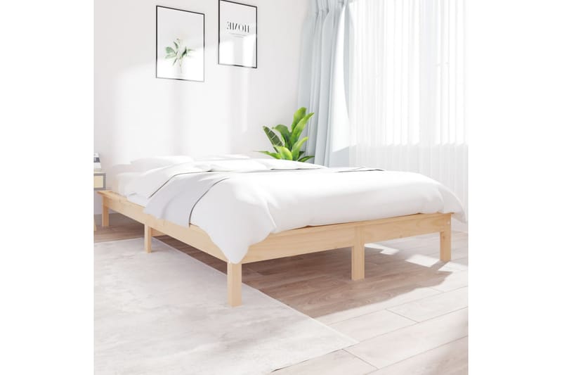 Sängynrunko 160x200 cm täysi mänty - Ruskea - Huonekalut - Sänky - Sänkykehikot & sängynrungot