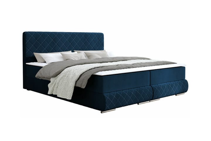 Sängynrunko Abbeyfield 160x200 cm - Tummansininen - Sametti - Sänkykehikot & sängynrungot