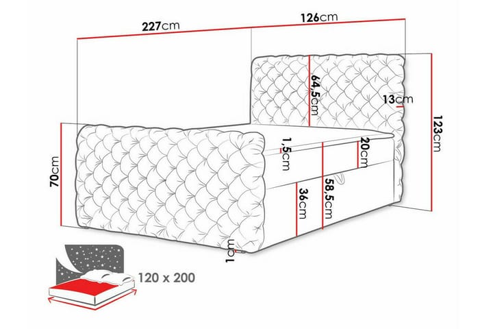 Sängynrunko Almancil 120x200 cm - Tummankeltainen - Sänkykehikot & sängynrungot