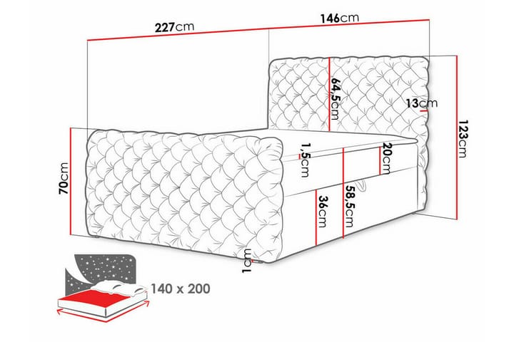 Sängynrunko Almancil 140x200 cm - Tummankeltainen - Sänkykehikot & sängynrungot
