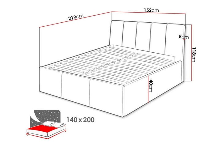 Sängynrunko Aviemore 140x200 cm - Beige - Sänkykehikot & sängynrungot