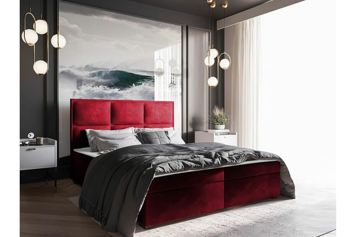 Sängynrunko Bandon 140x200 cm - Tummanpunainen - Sänkykehikot & sängynrungot