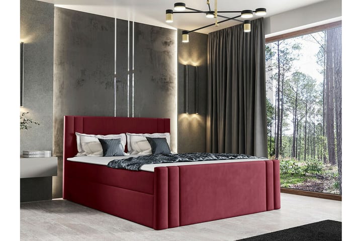 Sängynrunko Betvallen 120x200 cm - Tummanpunainen - Sänkykehikot & sängynrungot