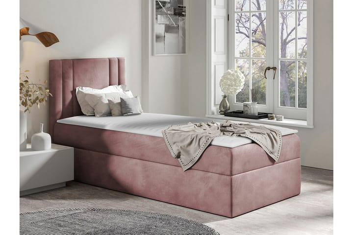 Sängynrunko Betvallen 90x200 cm - Vaaleanpunainen - Sänkykehikot & sängynrungot