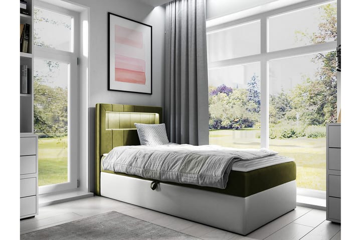 Sängynrunko Boisdale 100x200 cm - Grön/Vit - Sänkykehikot & sängynrungot
