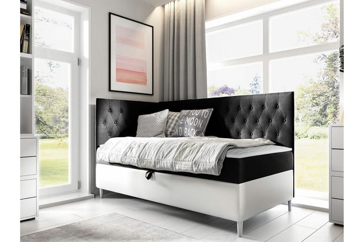 Sängynrunko Boisdale 100x200 cm - Musta/Valkoinen - Sänkykehikot & sängynrungot