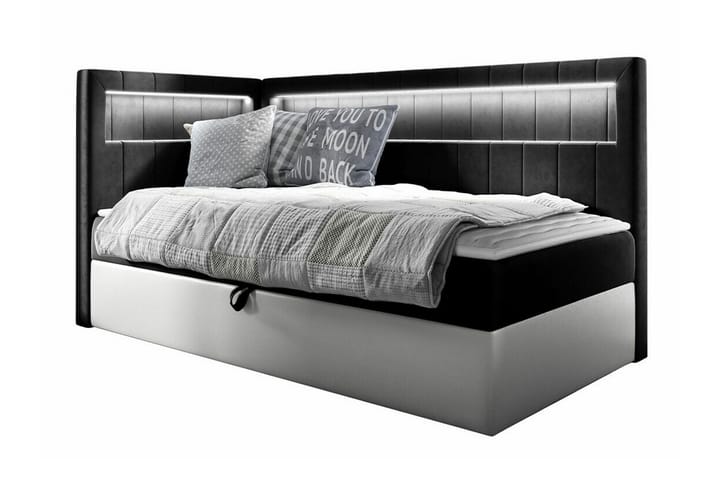 Sängynrunko Boisdale 100x200 cm - Mustavalkoinen - Sänkykehikot & sängynrungot