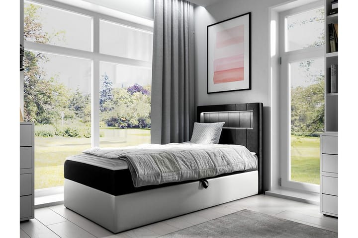 Sängynrunko Boisdale 100x200 cm - Mustavalkoinen - Sänkykehikot & sängynrungot