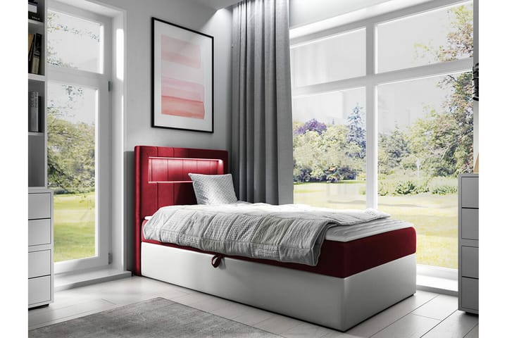 Sängynrunko Boisdale 100x200 cm - Punainen/Valkoinen - Sänkykehikot & sängynrungot