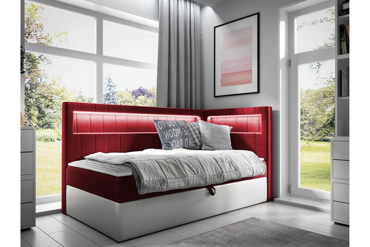 Sängynrunko Boisdale 100x200 cm - Punainen/Valkoinen - Sänkykehikot & sängynrungot