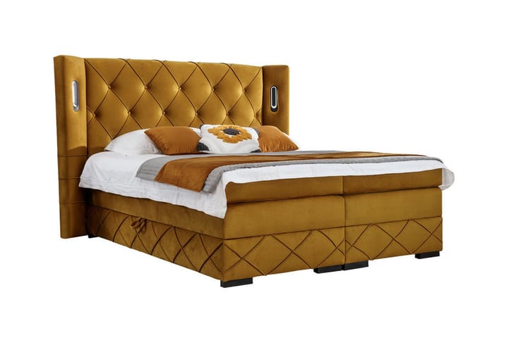 Sängynrunko Boisdale 160x200 cm - Keltainen - Sänkykehikot & sängynrungot