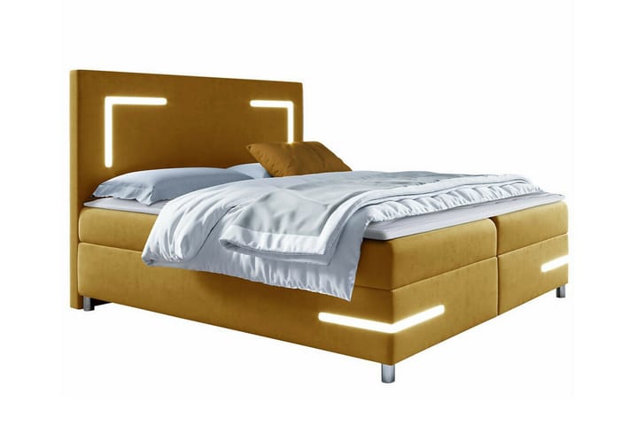 Sängynrunko Boisdale 200x200 cm - Keltainen - Sänkykehikot & sängynrungot