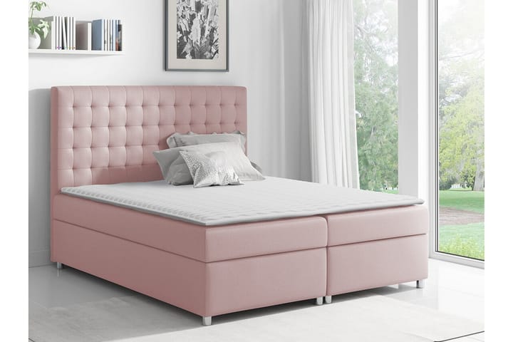 Sängynrunko Boisdale 200x200 cm - Vaaleanpunainen - Sänkykehikot & sängynrungot