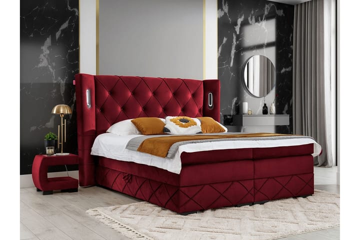 Sängynrunko Boisdale 200x200 cm - Punainen - Sänkykehikot & sängynrungot