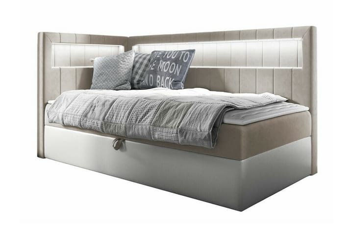 Sängynrunko Boisdale 80x200 cm - Beige/Valkoinen - Sänkykehikot & sängynrungot