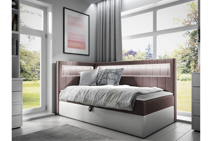 Sängynrunko Boisdale 80x200 cm - Vaaleanpunainen/Valkoinen - Sänkykehikot & sängynrungot