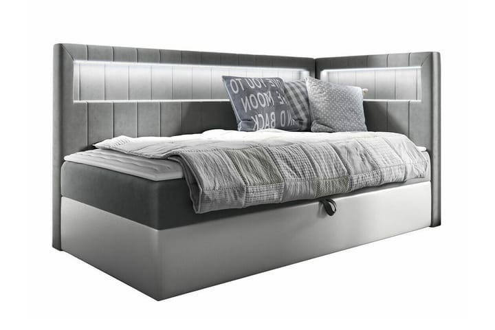 Sängynrunko Boisdale 80x200 cm - Valkoinen/tummanharmaa - Sänkykehikot & sängynrungot