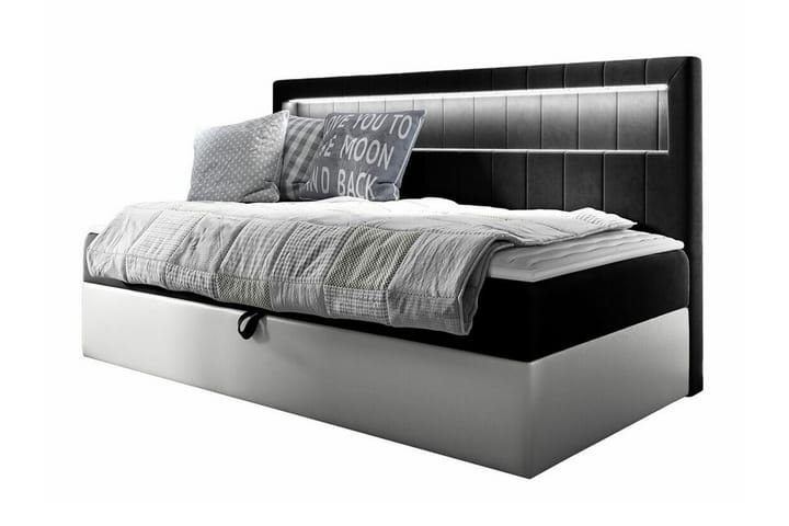 Sängynrunko Boisdale 90x200 cm - Musta/Valkoinen - Sänkykehikot & sängynrungot
