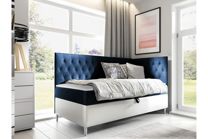 Sängynrunko Boisdale 90x200 cm - Sininen/Valkoinen - Sänkykehikot & sängynrungot