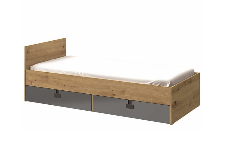 Sängynrunko Castlebay 90x200 cm - Harmaa High Gloss - Sänkykehikot & sängynrungot