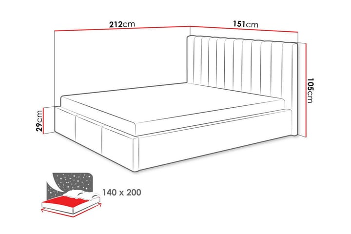Sängynrunko Derry 140x200 cm - Sininen - Sänkykehikot & sängynrungot