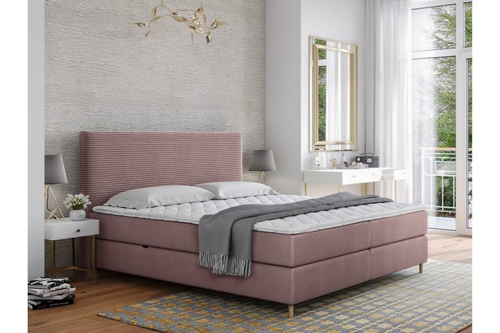 Sängynrunko Derry 140x200 cm - Vaaleanpunainen - Sänkykehikot & sängynrungot