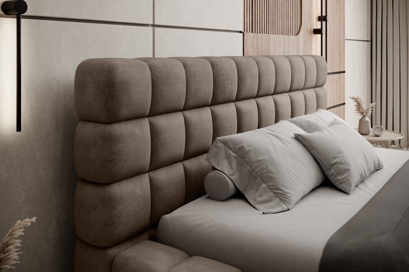 Sängynrunko Dizzle 140x200 cm - Tummanbeige - Huonekalut - Sänky - Sänkykehikot & sängynrungot