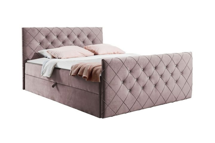 Sängynrunko Hattie 140x200 cm - Vaaleanpunainen - Sänkykehikot & sängynrungot