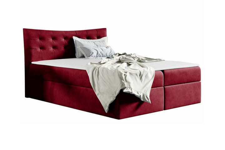 Sängynrunko Hayton 200x200 cm - Tummanpunainen - Sänkykehikot & sängynrungot
