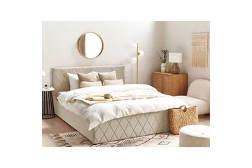 Sängynrunko ja sänkyrunko Rochefort-sänky säilytystilalla Beige 160x200 - Huonekalut - Sänky - Sänkykehikot & sängynrungot