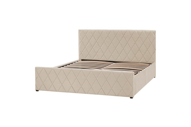 Sängynrunko ja sänkyrunko Rochefort-sänky säilytystilalla Beige 160x200 - Huonekalut - Sänky - Sänkykehikot & sängynrungot