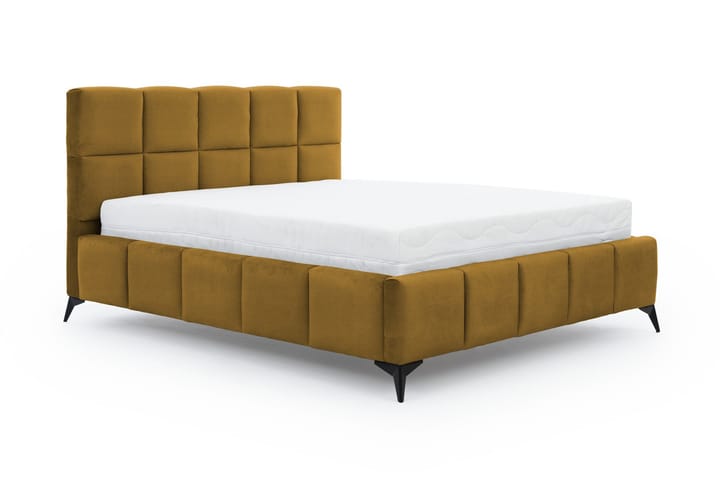 Sängynrunko Kanika Säilytyksellä 140x200 cm - Keltainen - Sänkykehikot & sängynrungot